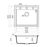 Кухонная мойка 57 см Omoikiri Sintesi 57-GB графит - 2 фото