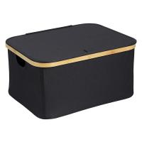 Корзина для белья 40х33 см 20 л Smart Solutions Neat Low черная - 7 фото