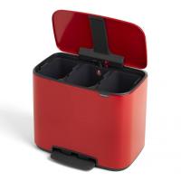 Мусорный бак 33 л Brabantia Bo Pedal Bin красный - 5 фото