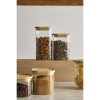 Банка для хранения 1,1 л Smart Solutions Glass Bamboo прозрачная - 6 фото