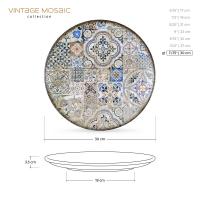 Тарелка обеденная 30 см Wilmax Vintage Mosaic серая - 2 фото