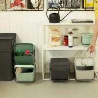 Ведро для мусора 20 л Brabantia Sort & Go зеленое - 7 фото