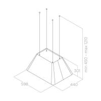 Островная вытяжка 60 см Elica Live Ikona Light BL MAT/F/60 черный матовый - 5 фото