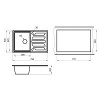 Кухонная мойка 50 см Granula 8002 чёрный - 3 фото