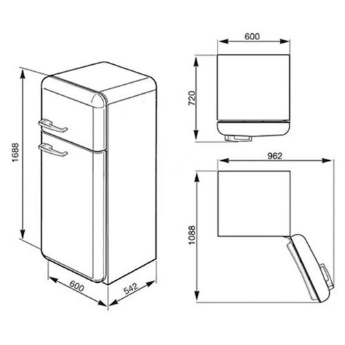 Холодильник двухкамерный 169х60 см Smeg 50's Style FAB30LCR5 кремовый