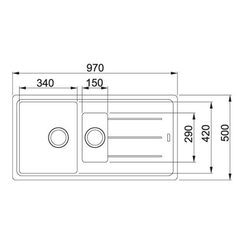 Кухонная мойка 97 см Franke Basis BFG 651 сахара - 2 фото