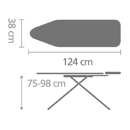 Гладильная доска 124х38 см Brabantia белая