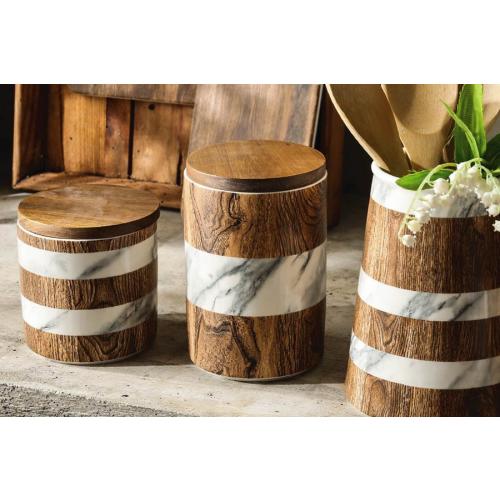 Банка для сыпучих продуктов 1,1 л Home&Style Wood&Marble