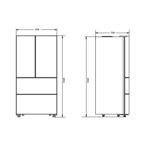 Холодильник French door 182х83,5 см Kuppersberg High-Tech RFFI 184 BEG бежевый