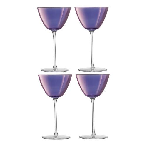 Набор бокалов для мартини 195 мл LSA Aurora 4 пр фиолетовый