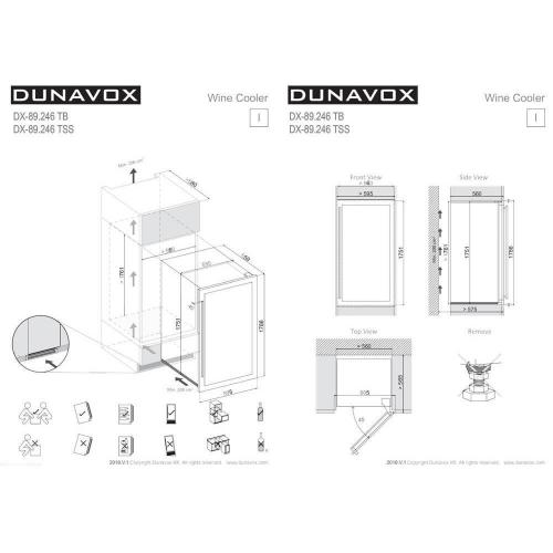 Встраиваемый винный шкаф на 89 бутылок Dunavox Build-IN DX-89.246TB