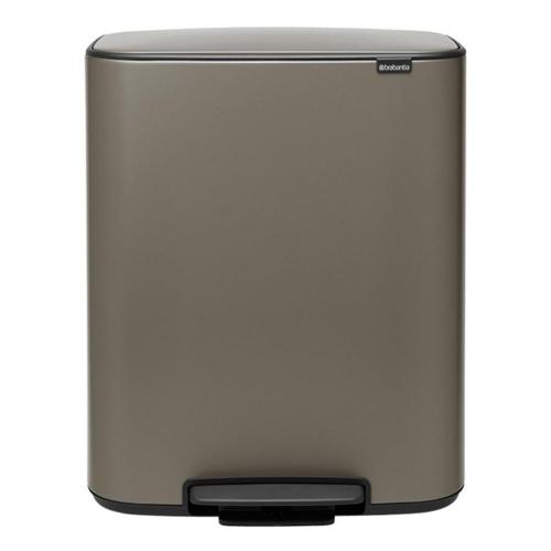 Мусорный бак с педалью 30+30 л Brabantia Bo Pedal Bin платиновый