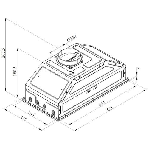 Встраиваемая вытяжка 60 см HiSTORY CI65B1 FIX серебристая сталь INOX