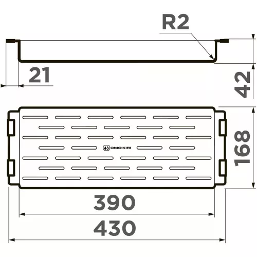 Коландер 43х16,2 см Omoikiri CO-06-LG золотой