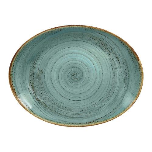 Овальная тарелка RAK Porcelain Twirl Lagoon 32*23 см