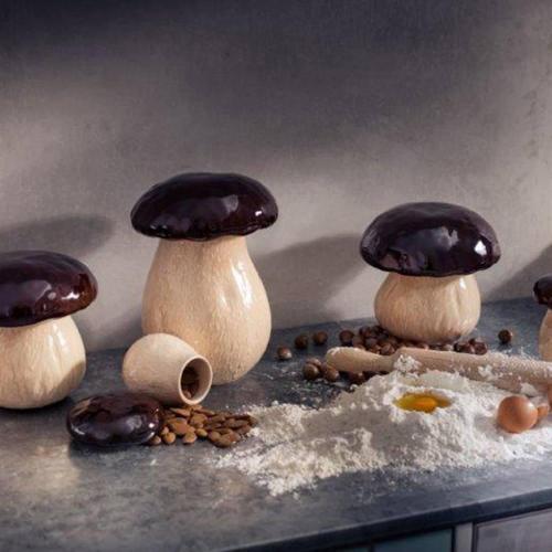 Емкость для хранения 16,5 см Bordallo Pinheiro Mushroom бежево-коричневая