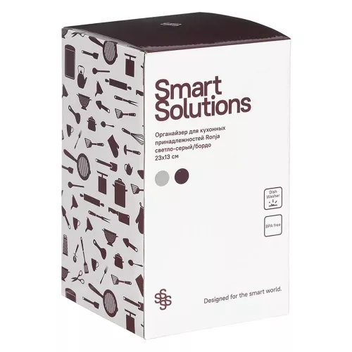 Подставка для кухонных принадлежностей 13х23 см Smart Solutions белая