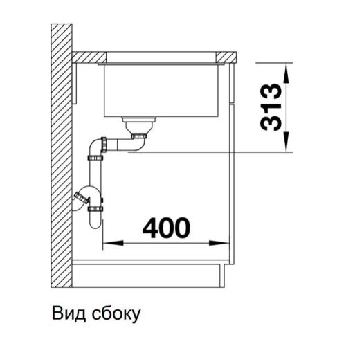 Кухонная мойка 43 см Blanco Subline 400-U жемчужная - 1 фото