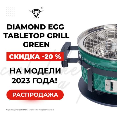 Угольный гриль 35х18 см Diamond Egg Tabletop Grill зеленый