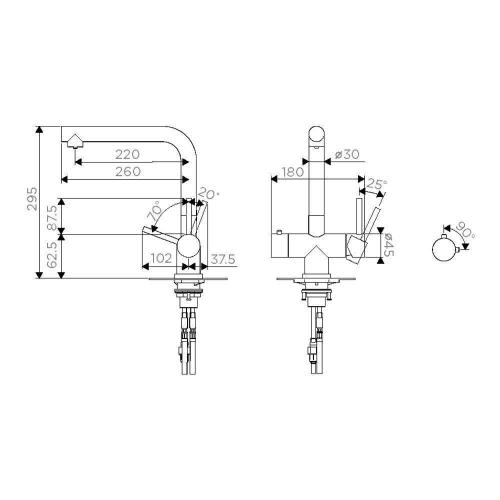 Смеситель Omoikiri Original Japan Inox Steel Takamatsu нержавеющая сталь