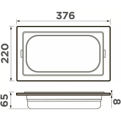 Контейнер для мойки 22х37,6 см  8,2 л Omoikiri DC-03-1-IN нержавеющая сталь