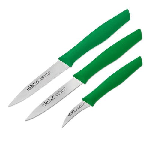 Набор ножей для овощей Arcos Nova 3 пр зеленый