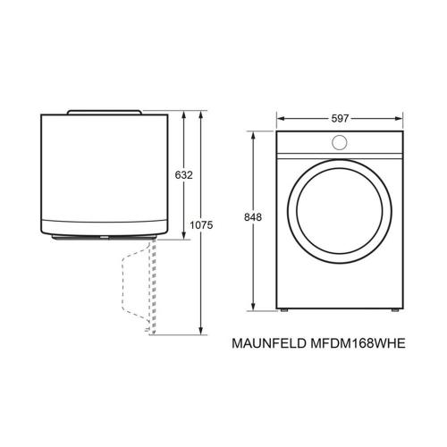 Сушильная машина 59,7 см на 8 кг Maunfeld MFDM168WHE белая