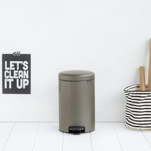 Ведро для мусора с педалью 12л Brabantia NewIcon платина