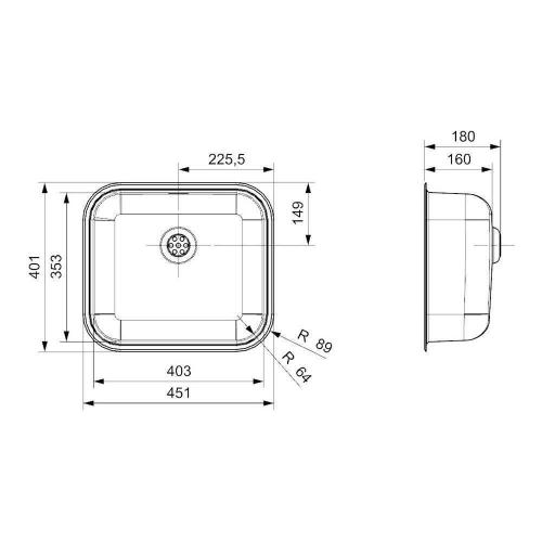 Кухонная мойка 45,1 см Reginox Comfort Colorado R Comfort Lux OKG полированная нержавеющая сталь