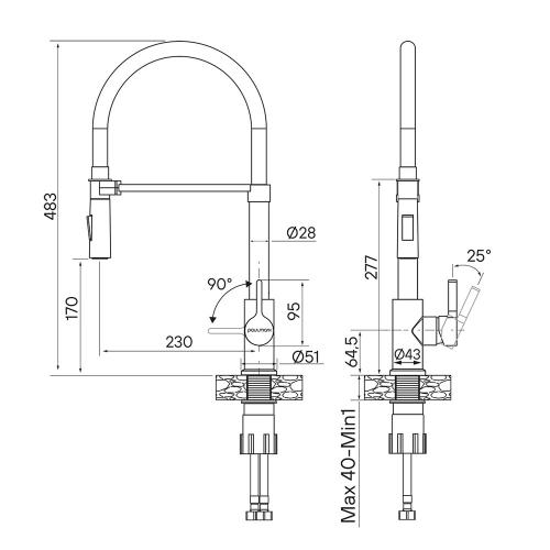 Смеситель 17 см Paulmark Halt Metallum CR хром