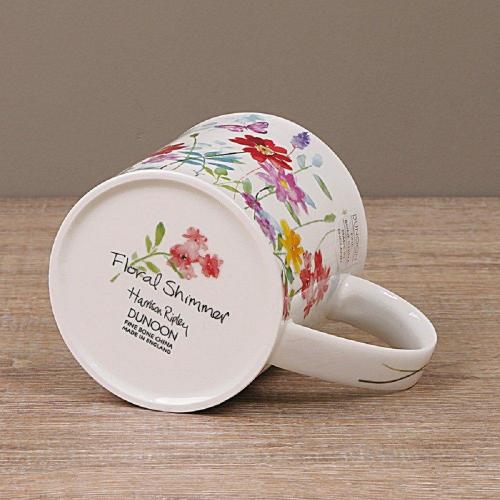 Кружка 350 мл Dunoon Orkney Floral Shimmer красная