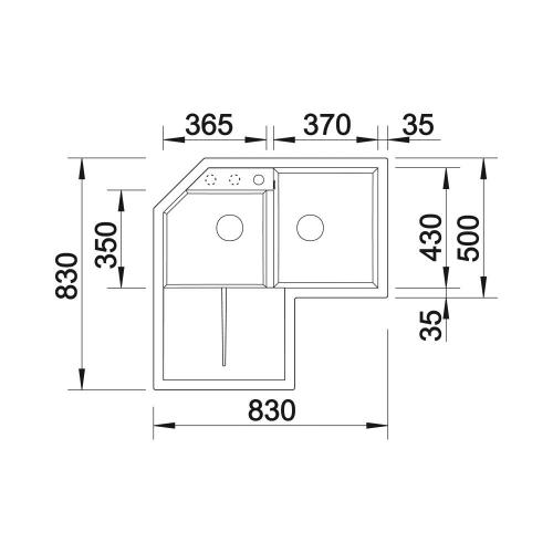 Кухонная мойка 83 см Blanco Metra 9 E черная - 3 фото