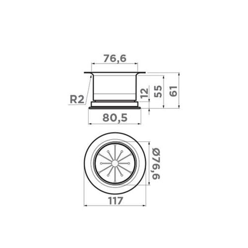 Сменная горловина для измельчителя 7,66 см Omoikiri NA-04-AB022 античная латунь