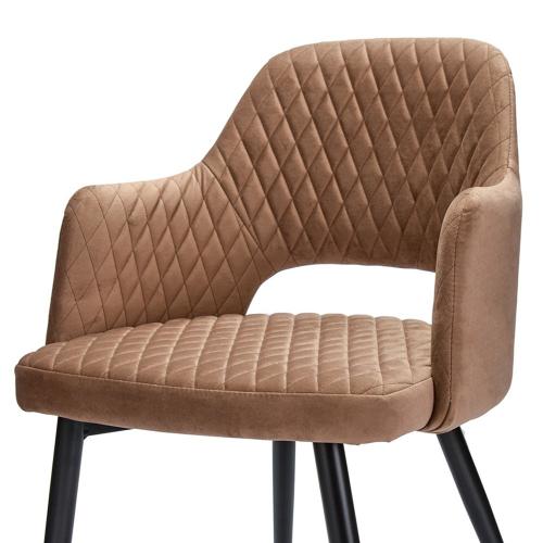 Кресло велюровое 79x56x55 см Bergenson Bjorn Burgos коричневое - 7 фото