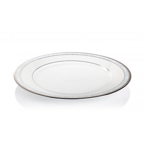 Тарелка обеденная 27 см Noritake Hampshire Platinum белая