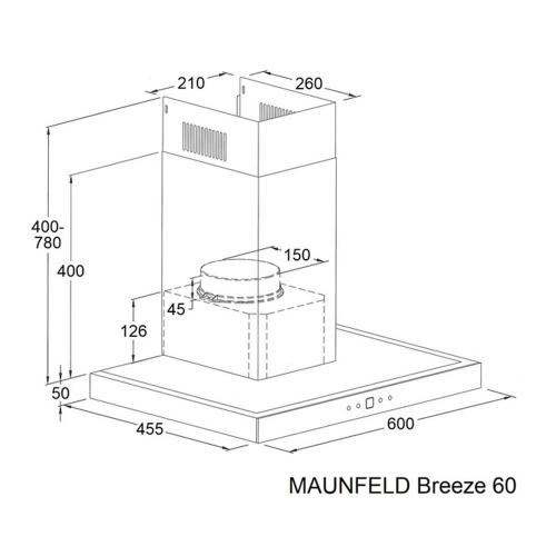 Настенная вытяжка 60 см Maunfeld Breeze 60 стальная