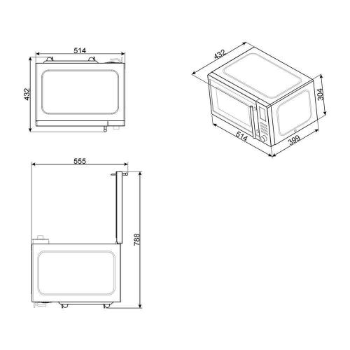 Микроволновая печь 51х30 см Smeg MOE25X