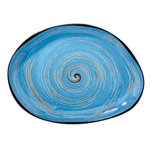 Блюдо 33x24,5 см Wilmax Spiral голубое