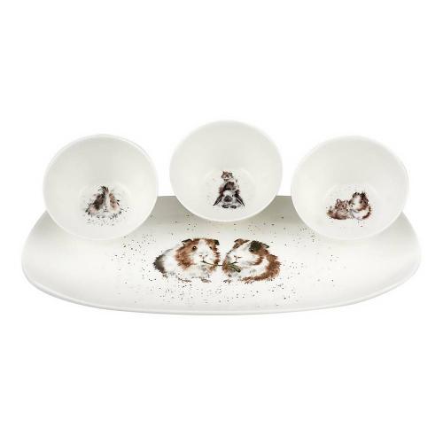 Набор салатников с подносом Royal Worcester Забавная фауна 4 пр белый