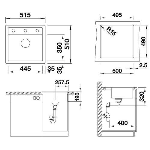 Кухонная мойка 51,5 см Blanco Dalago 5 белая