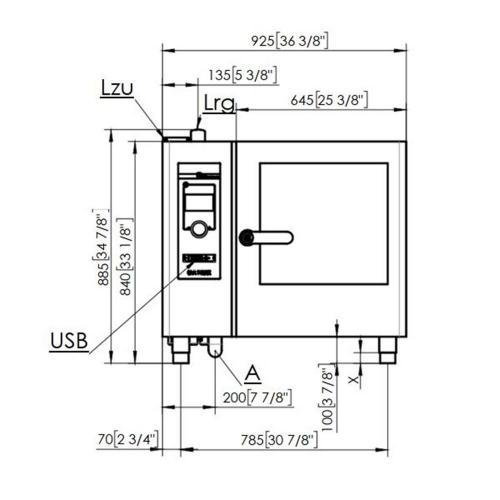 Духовой шкаф-пароварка 84 см Eloma Multimax 6-11/AC + MES стальной