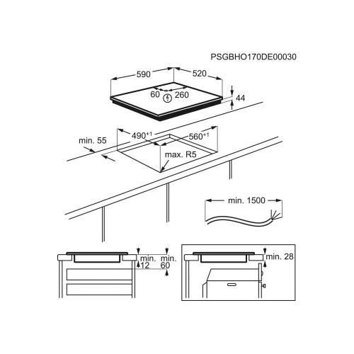 Индукционная варочная панель 59 см Electrolux EIV63443 черная