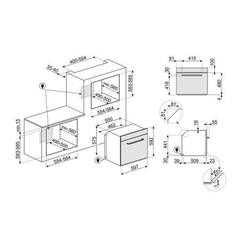 Духовой шкаф с паром 59,2х59,7 см Smeg Victoria SOP6902S2PP бежевый