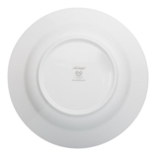Тарелка суповая 22,6 см Noritake Rochester Platinum белая