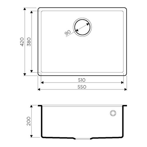 Кухонная мойка 55 см Omoikiri Solidity Tedori 54-U-EV эверест - 2 фото