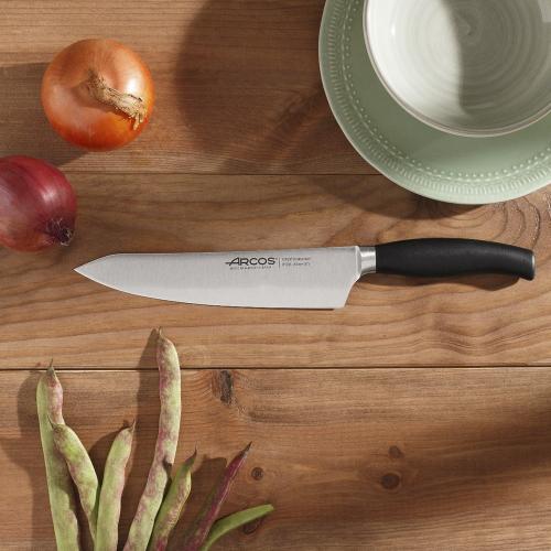 Нож кухонный поварской 20 см ARCOS Clara черный - 8 фото