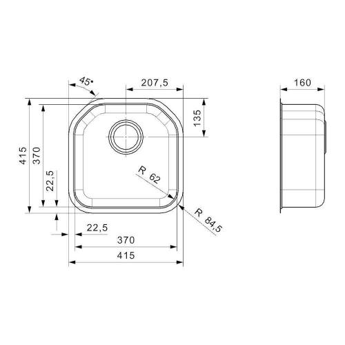 Кухонная мойка 41,5 см Reginox Comfort Denver L Lux OKG полированная нержавеющая сталь