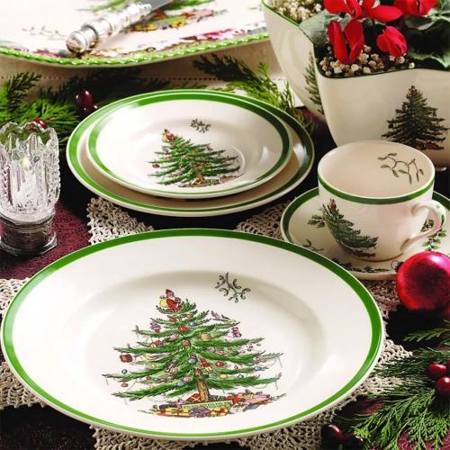 Набор кружек с ложками Spode Christmas Tree 2 пр белый