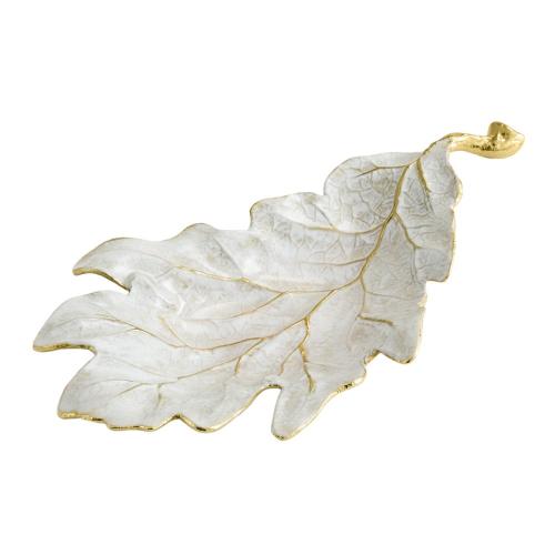 Сервировочное блюдо 24,7х14 см Michael Aram Winter Leaves белое