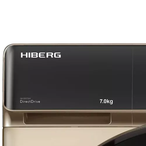 Стиральная машина 59,5 см на 7 кг Hiberg i-DDQ9-712 G золотая